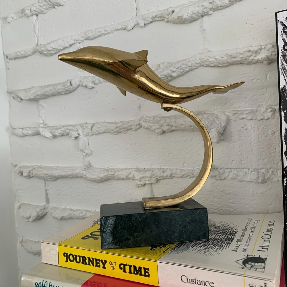 Brass Dolphin with Granite base - Picture 2 of 3